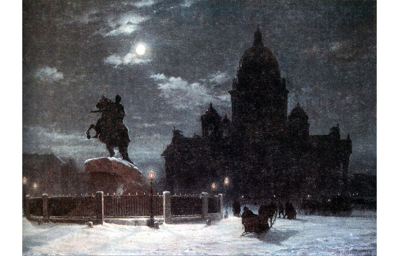 Vue de la statue équestre de Pierre le Grand sur la place du Sénat à Saint-Pétersbourg